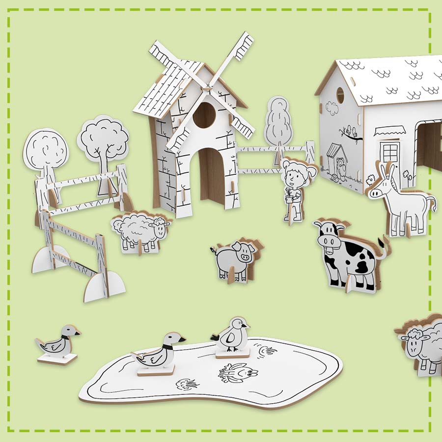 Goula Animali My First Farm-Un Primo Gioco di Costruzioni in Cartone e