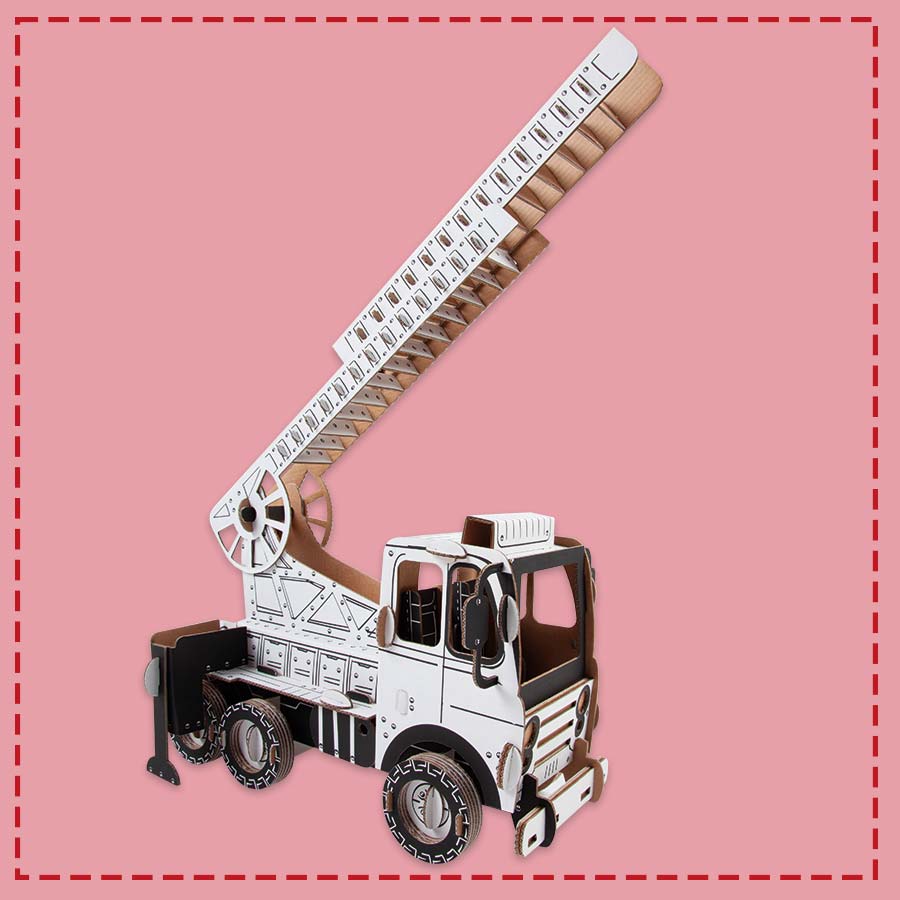 BIOBUDDI Set Camion Dei Pompieri: 20 Blocchi Da Costruzione Per Bambini, Gioco Educativo E Sostenibile
