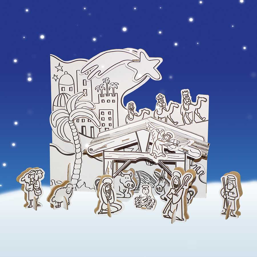 presepe per bambini da colorare